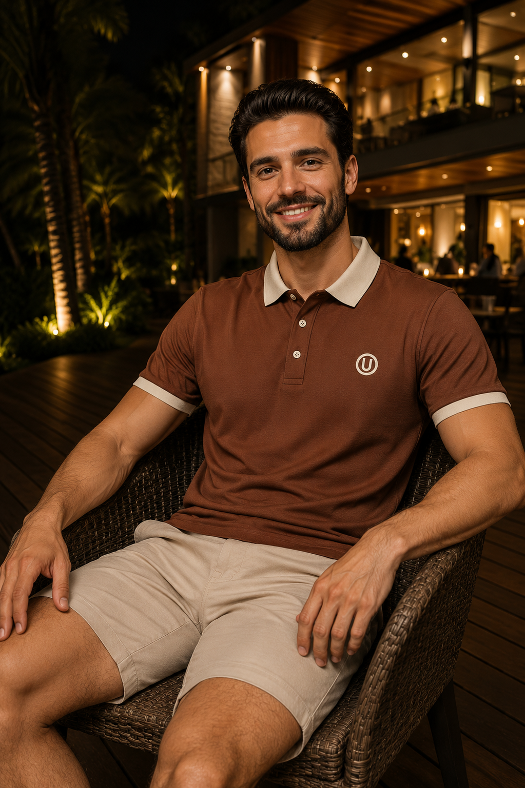 Mocha Crest Contrast Polo