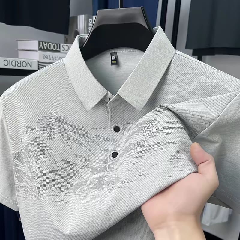 Vantage Printed Flat-Knit Polo