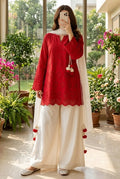Women's Embroidered Kurti Palazzo Set with Dupatta
