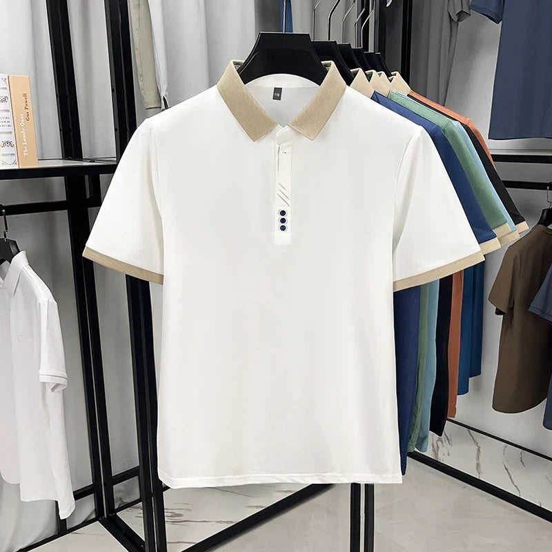 Ivory Contrast-Collar Polo