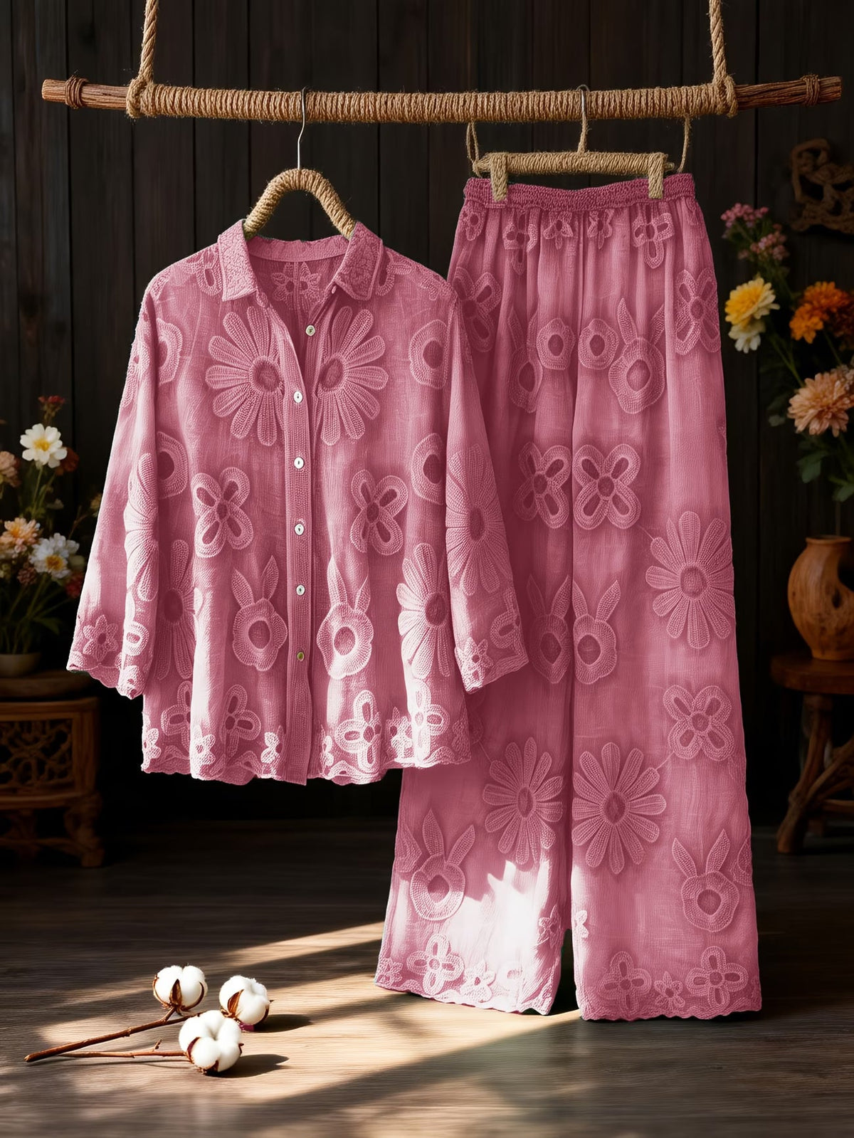 Women's Floral Printed Shirt Pant Set