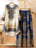 Women's Retro Bohemian Geometric Print Casual Co-Ord Set