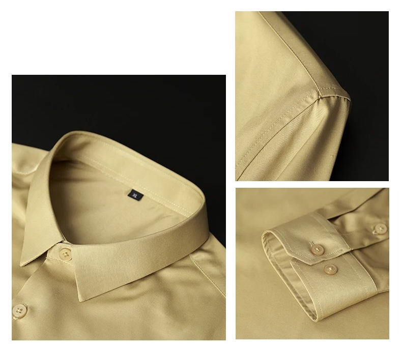 Taupe Sheen Satin Cotton Shirt
