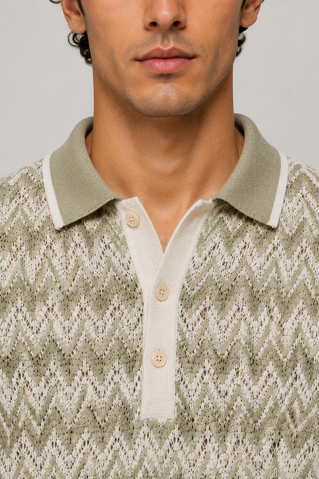 Corsa Sage Textured Knit Polo