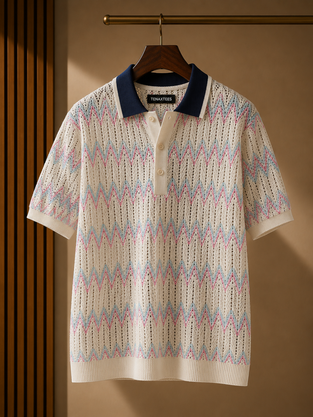 Corsa Lilac Zigzag Knit Polo