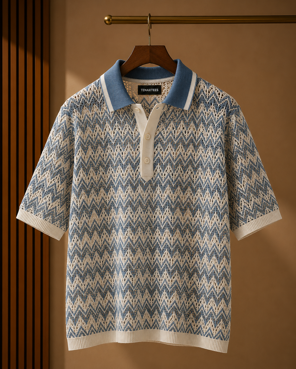 Corsa Cobalt Open-Knit Polo