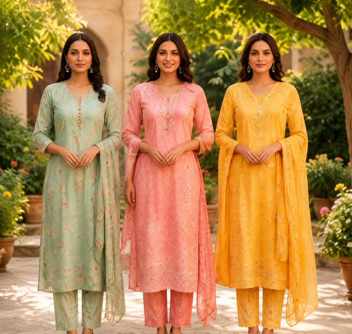 Premium Floral Elegance Women's Kurta Set | Pack of 3