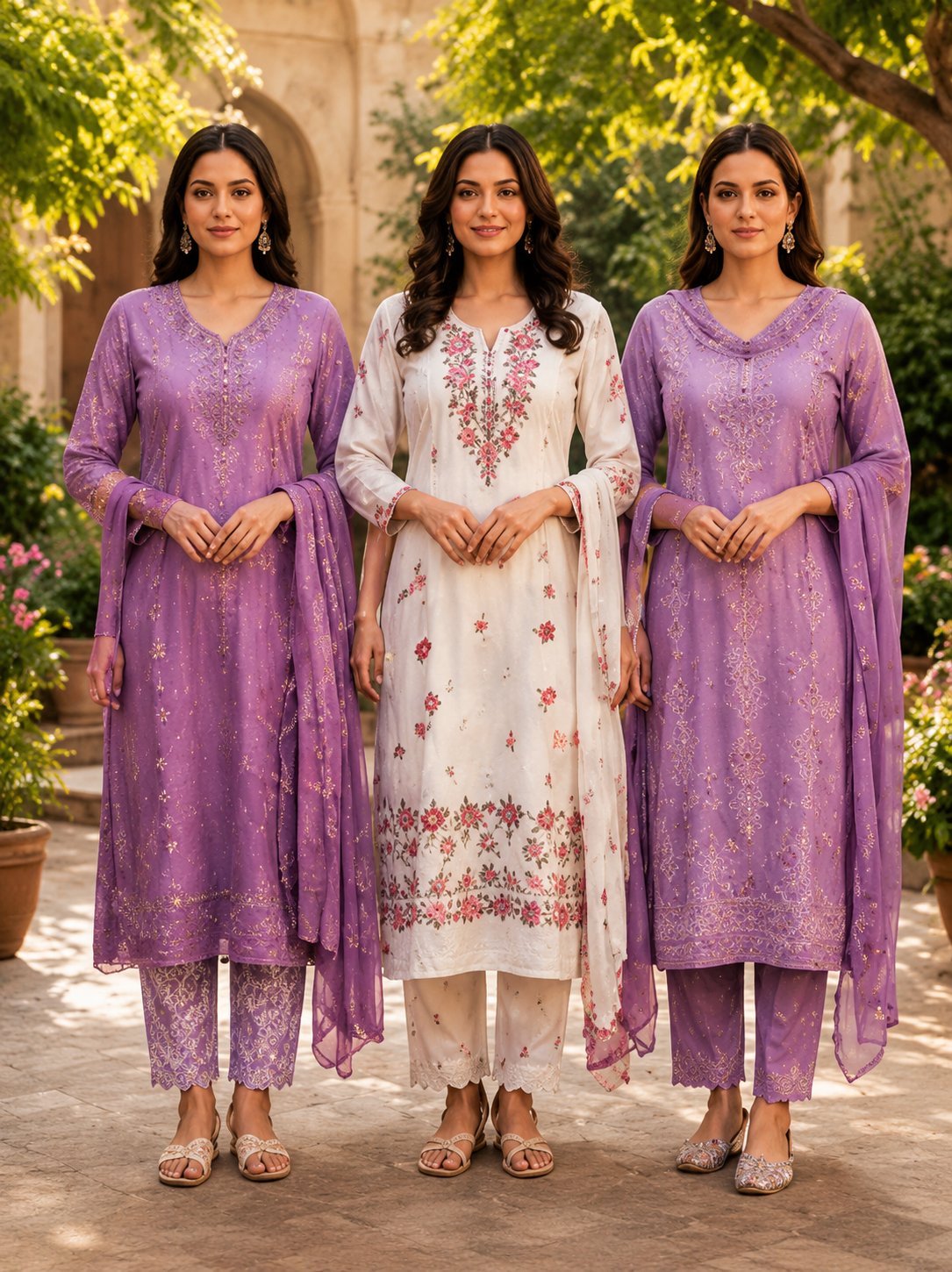 Premium Floral Elegance Kurta Set (Pack of 3)