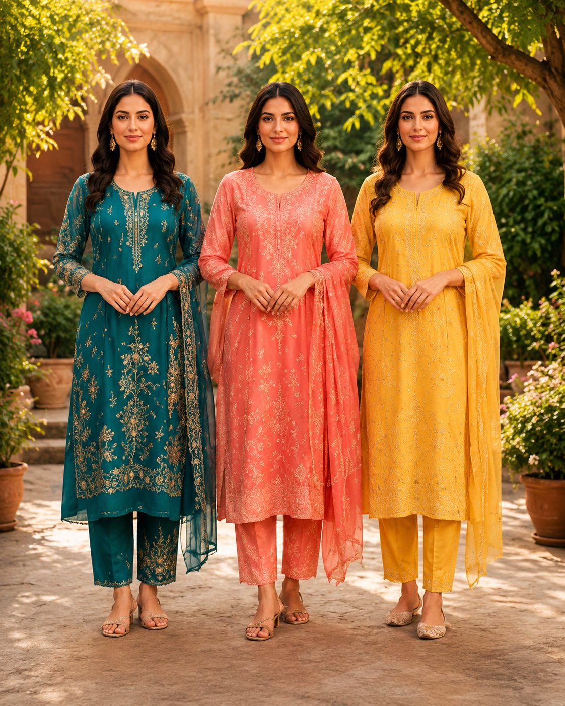 Premium Floral Elegance Women's Kurta Set | Pack of 3