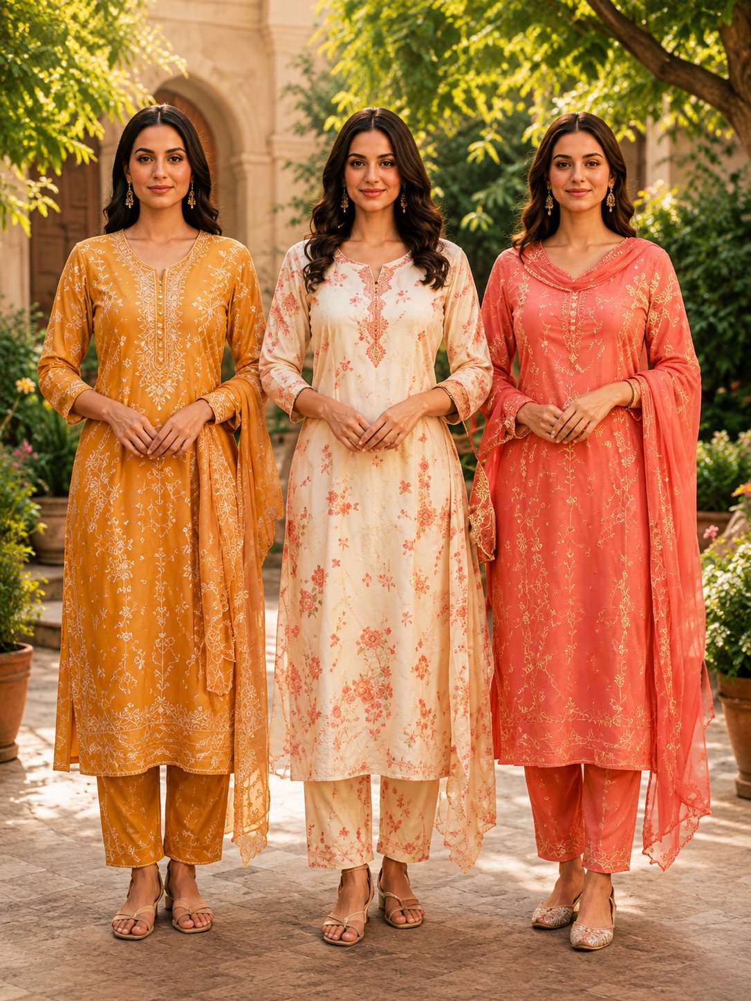 Premium Floral Elegance Women's Kurta Set | Pack of 3