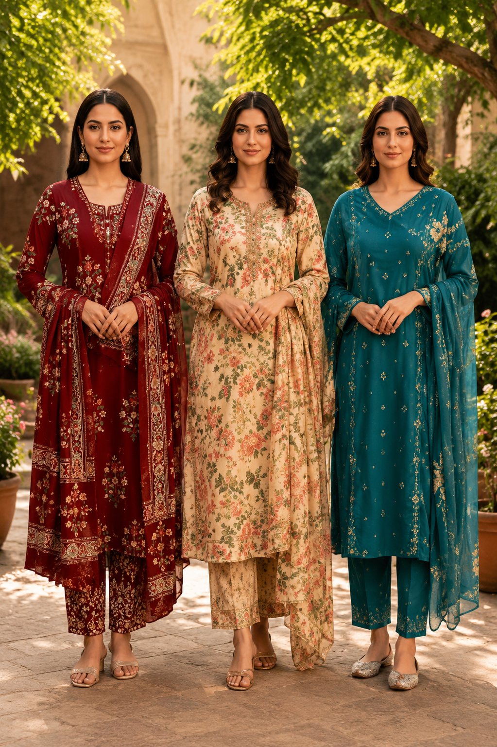Premium Floral Elegance Women's Kurta Set | Pack of 3