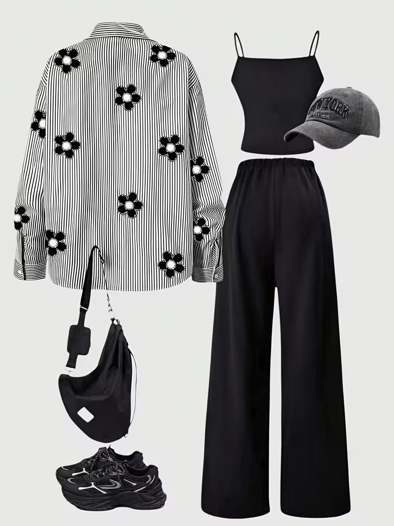 Urban Bloom Striped Layered Co-Ord Set