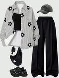 Urban Bloom Striped Layered Co-Ord Set