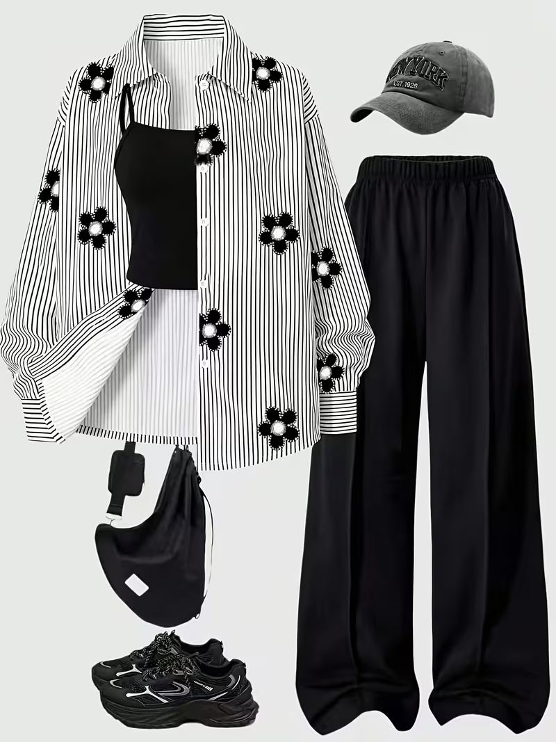 Urban Bloom Striped Layered Co-Ord Set