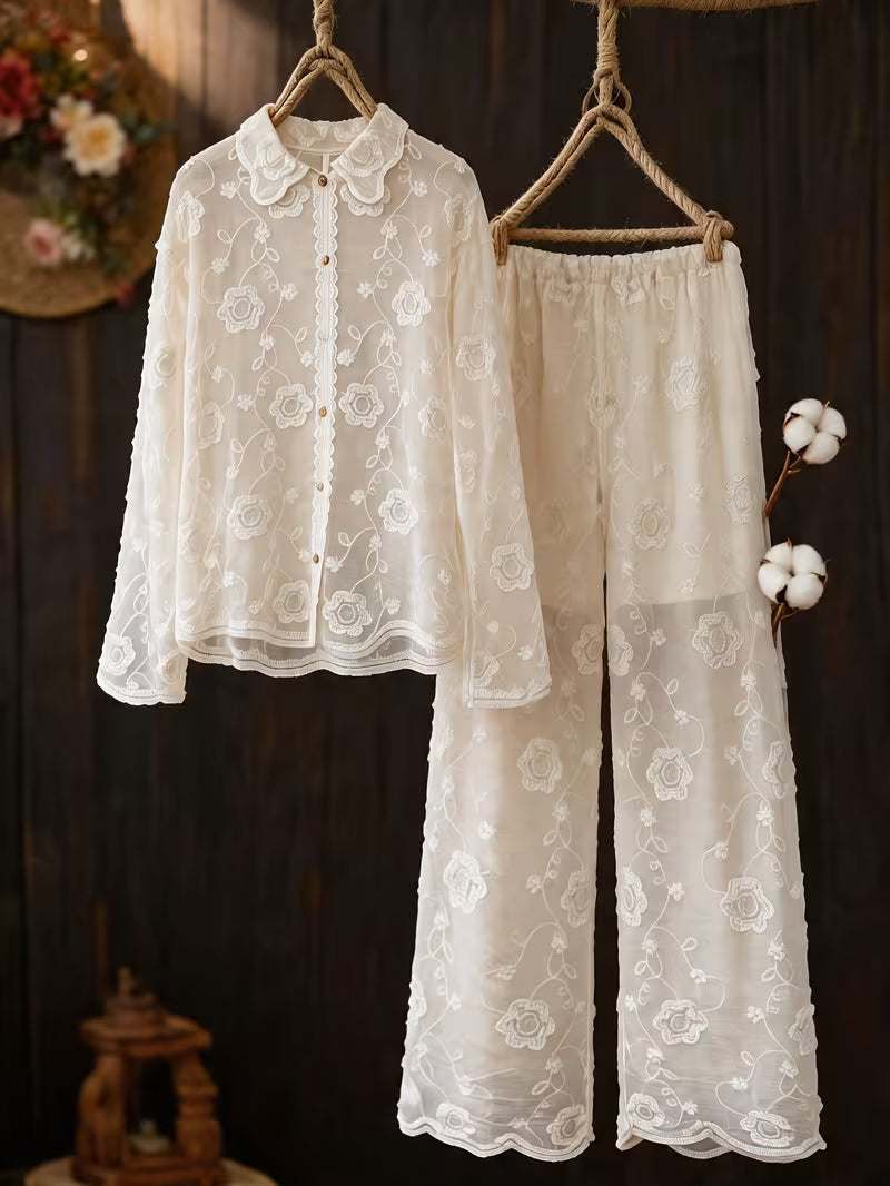 Women's Floral Printed Shirt Pant Set