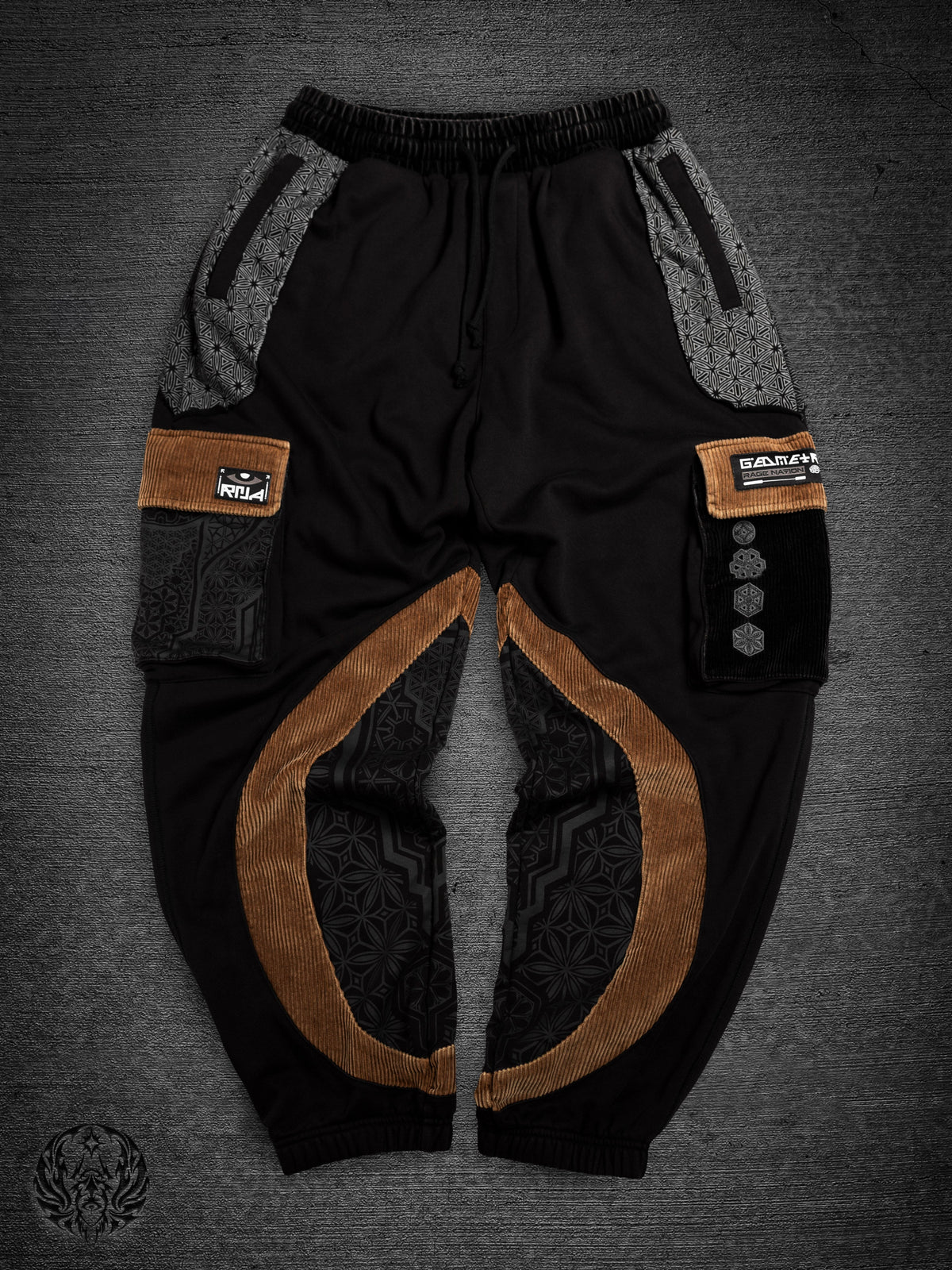 GEOMETRY OF BEING ✦ Tan/Black ✦ Corduroy Flow Joggers