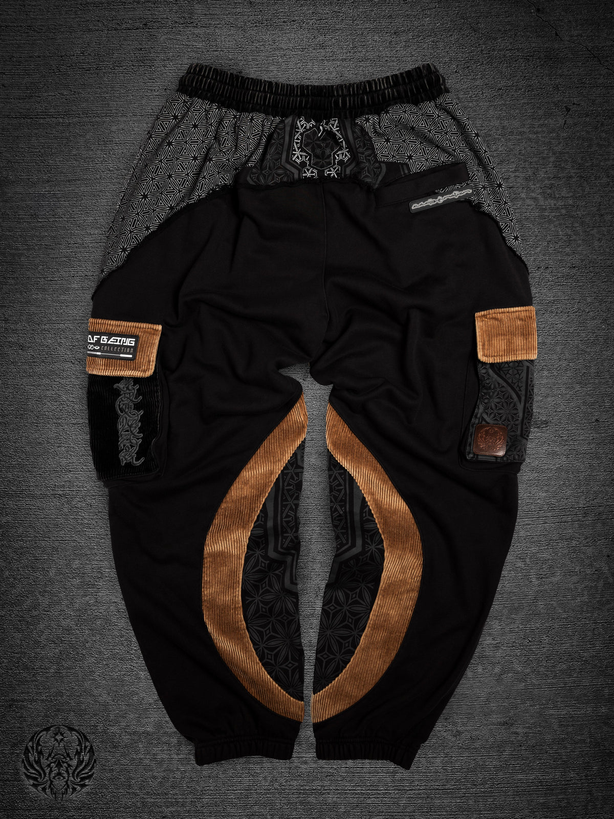 GEOMETRY OF BEING ✦ Tan/Black ✦ Corduroy Flow Joggers
