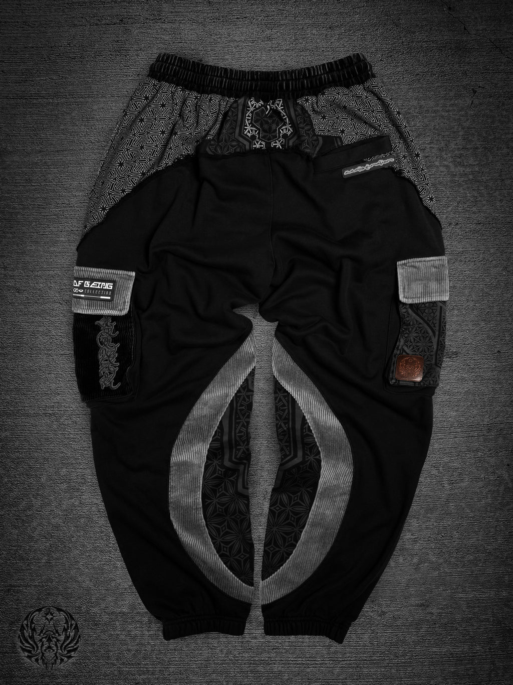 GEOMETRY OF BEING ✦ Black/Gray ✦ Corduroy Flow Joggers