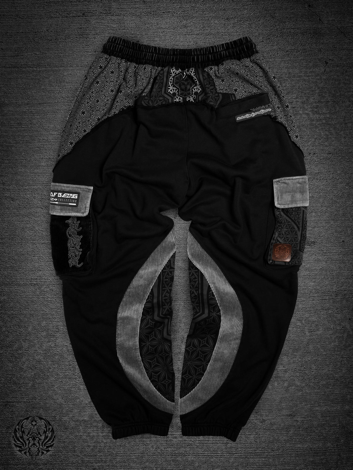 GEOMETRY OF BEING ✦ Black/Gray ✦ Corduroy Flow Joggers