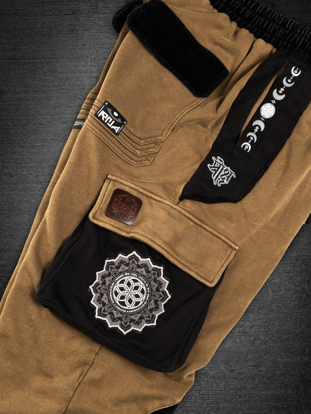 MOKSHA मोक्ष ✦ Tan/Black ✦ Corduroy Flow Joggers