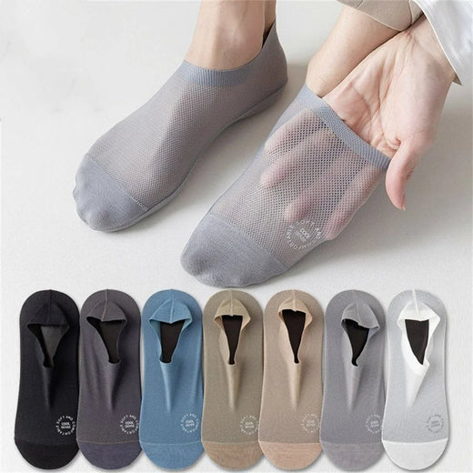 AeroGlide Invisible Mesh No-Slip Socks (6 Pairs)