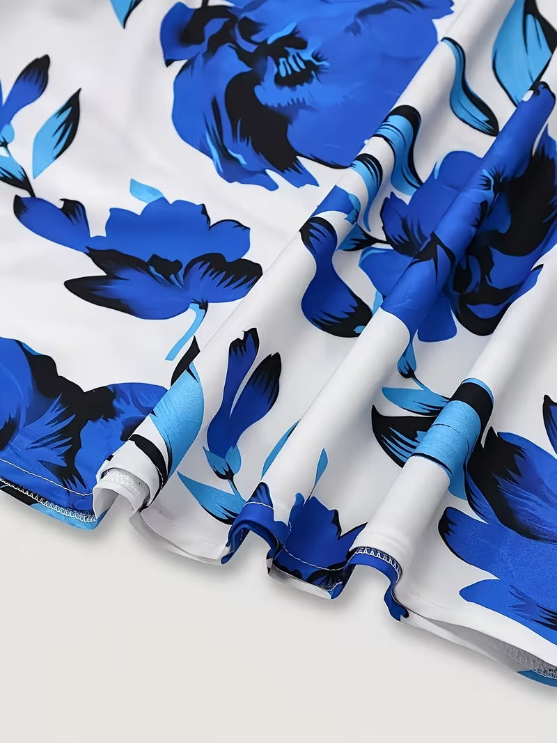 Midnight Bloom 2-Piece Midi Dress Set