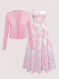 Midnight Bloom 2-Piece Midi Dress Set