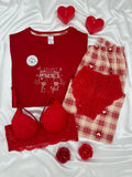 Red Cotton Collect Pajama Set