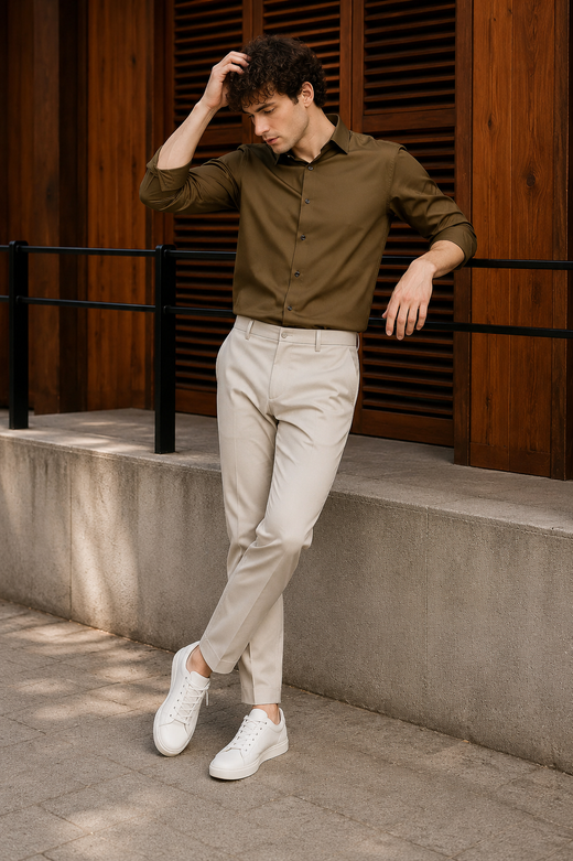 Taupe Classic Soft-Touch Shirt