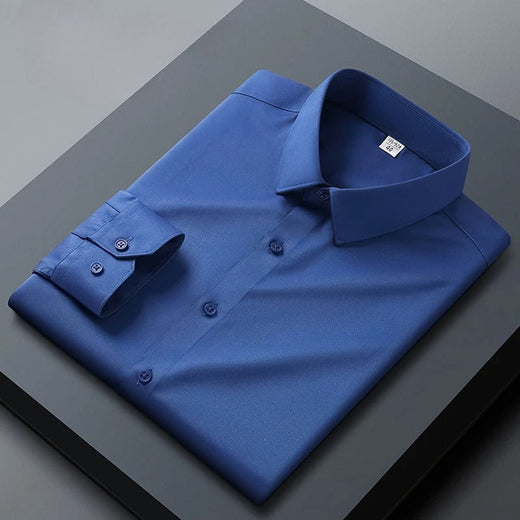 Royal Blue Sheen Satin Cotton Shirt